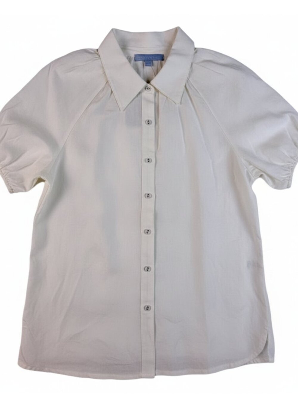 NWT Antonio Melani Linen Blend Short Sleeve Blouse Cream XS